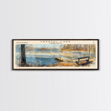 Load image into Gallery viewer, Cross Lake Louisiana Framed Canvas Print, Panoramic Lake House Decor, Wall Art, Travel Poster, Rustic Lake Painting, Nature Art