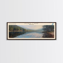 Load image into Gallery viewer, Echo Lake Montana Framed Canvas Print, Panoramic Lake House Decor, Wall Art, Travel Poster, Modern Lake Painting, Nature Art
