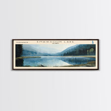 Load image into Gallery viewer, Emaiksoun Lake Framed Canvas Print, Lake House Art, Panoramic Wall Art, Travel Poster, Modern Lake Painting, Home Decor