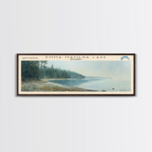 Carregar imagem no visualizador da galeria, Emma Matilda Lake Wyoming Framed Canvas Print, Lake House Decor, Panoramic Wall Art, Travel Poster, Modern Lake Painting, Nature Art