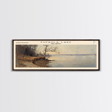 Carregar imagem no visualizador da galeria, Eufaula Lake Oklahoma Framed Canvas Print, Lake House Art, Panoramic Wall Art, Travel Poster, Modern Lake Painting, Nature Art