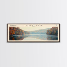Cargar imagen en el visor de la galería, Findley Lake Ohio Framed Canvas Print, Lake House Art, Panoramic Travel Poster, Wall Art, Vibrant Lake Painting, Home Decor