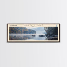 Load image into Gallery viewer, Griffith Lake Vermont Framed Canvas Print, Lake House Decor, Panoramic Wall Art, Travel Poster, Beautiful Lake Painting, Nature Art