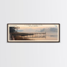 Load image into Gallery viewer, Lake Marion South Carolina Framed Canvas Print, Lake House Decor, Panoramic Wall Art, Travel Poster, Serene Lake Painting, Boho Art