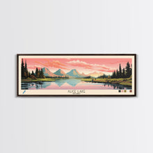 Carregar imagem no visualizador da galeria, Alice Lake Idaho Framed Canvas Print, Panoramic Wall Art, Midcentury Modern, Pop Art, Travel Poster, Lake House Decor