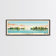 Load image into Gallery viewer, Allequash Lake Wisconsin Framed Canvas Print, Panoramic Wall Art, Midcentury Modern, Pop Art, Travel Poster, Living Room Decor