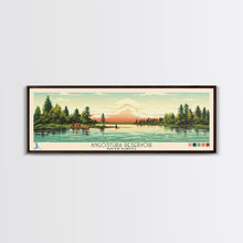 Load image into Gallery viewer, Angostura Reservoir South Dakota Framed Canvas Print, Panoramic Wall Art, Midcentury Modern, Pop Art, Travel Poster, Scenic Bedroom Art