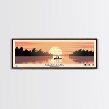 Load image into Gallery viewer, Arkabutla Lake Mississippi Framed Canvas Print, Panoramic Wall Art, Midcentury Modern, Pop Art, Travel Poster, Scenic Lake House Art