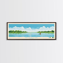 Carregar imagem no visualizador da galeria, Brookville Lake Indiana Framed Canvas Print, Midcentury Modern Panoramic Wall Art, Living Room Decor, Pop Art, Travel Poster Art, Nature Painting