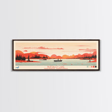 Carregar imagem no visualizador da galeria, Buffalo Lake Northwest Territories Framed Canvas Print, Pop Art Panoramic Travel Poster, Midcentury Modern, Wall Art, Scenic Nature Painting, Bedroom Decor