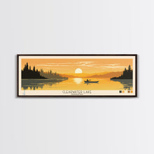 Cargar imagen en el visor de la galería, Clearwater Lake Missouri Framed Canvas Print, Pop Art Panoramic Travel Poster, Midcentury Modern, Wall Art, Scenic Nature Painting, Bedroom Decor, Living Room Art