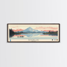 Load image into Gallery viewer, Diamond Lake Oregon Framed Canvas Print, Midcentury Modern Panoramic Wall Art, Bedroom Decor, Pop Art, Travel Poster Art, Scenic Nature Painting