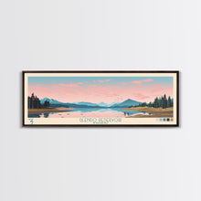 Carregar imagem no visualizador da galeria, Glendo Reservoir Wyoming Framed Canvas Print, Panoramic Art, Midcentury Modern, Pop Art, Bedroom Decor, Travel Poster, Nature Painting, Home Decor