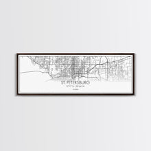 Cargar imagen en el visor de la galería, Panoramic St Petersburg City Map, Florida Art, Map Print, Minimalist Wall Art, Canvas Art, Housewarming Gift, Street Map Art, Closing Gift