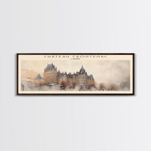 Cargar imagen en el visor de la galería, Château Frontenac COUNTRY Travel Poster Print, Framed Canvas Print, COUNTRY Travel Art, Wood Framed Art, Wall Hanging, Home Decor
