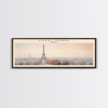 Load image into Gallery viewer, Eiffel Tower Travel Poster Print, Framed Canvas Print, COUNTRY Travel Art, Wood Framed Art, Wall Hanging, Home Decor