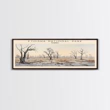 Carregar imagem no visualizador da galeria, Etosha National Park Travel Poster Print, Framed Canvas Wall Art, Metal Wall Art, COUNTRY art, Gift For Him, Travel Wall Art, Travel Lover Gift