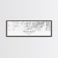Load image into Gallery viewer, Panoramic Virginia Beach City Map, Virginia Art, Map Print, Minimalist Wall Art, Canvas Art, Housewarming Gift, Street Map Art, Closing Gift
