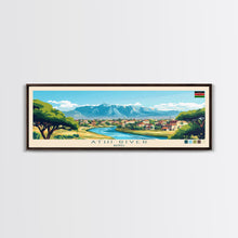 Load image into Gallery viewer, Athi River, Kenya Panoramic Travel Poster Canvas Print, Athi River, Kenya Painting, Kenya Art, Athi River Panoramic Travel Art, Travel Painting