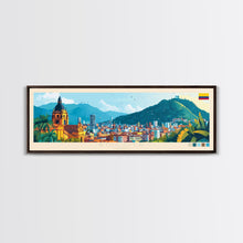 Load image into Gallery viewer, Bogota, Colombia Travel Poster Panoramic Canvas Print, Bogota, Colombia Painting, Colombia Art, Bogota Travel Art, Guest Room Painting