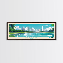 Load image into Gallery viewer, Brasilia, Brazil Panoramic Travel Poster Canvas Print, Brasilia, Brazil Painting, Brazil Art, Brasilia Panoramic Travel Art, Travel Painting
