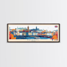 Load image into Gallery viewer, Bristol, England Panoramic Travel Poster Canvas Print, Bristol, England Painting, England Art, Bristol Panoramic Travel Art, Travel Painting