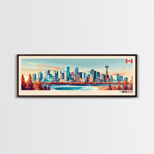 Carregar imagem no visualizador da galeria, Calgary, Canada Panoramic Travel Poster Canvas Print, Calgary, Canada Painting, Canada Art, Calgary Travel Art, Living Room Painting