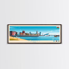 Carregar imagem no visualizador da galeria, Cardiff, Wales Travel Poster Panoramic Canvas Print, Cardiff, Wales Painting, Wales Art, Cardiff Travel Art, Guest Room Painting