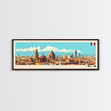 Cargar imagen en el visor de la galería, Centro, Mexico Panoramic Travel Poster Canvas Print, Centro, Mexico Painting, Mexico Art, Centro Travel Art, Guest Room Painting