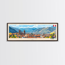 Carregar imagem no visualizador da galeria, Cusco, Peru Travel Poster Panoramic Canvas Print, Cusco, Peru Painting, Peru Art, Cusco Travel Art, Guest Room Painting