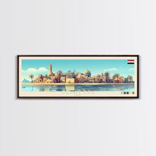 Load image into Gallery viewer, Damietta, Egypt Panoramic Travel Poster Canvas Print, Damietta, Egypt Painting, Egypt Art, Damietta Panoramic Travel Art, Travel Painting