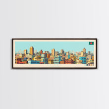 Load image into Gallery viewer, Dhaka, Bangladesh Panoramic Travel Poster Canvas Print, Dhaka, Bangladesh Painting, Bangladesh Art, Dhaka Travel Art, Guest Room Painting