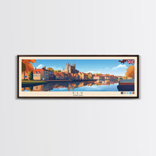 Load image into Gallery viewer, Ely, England Travel Poster Panoramic Canvas Print, Ely, England Painting, England Art, Ely Travel Art, Guest Room Painting