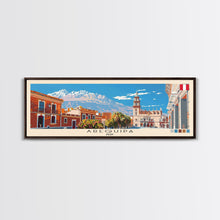 Load image into Gallery viewer, Arequipa, Peru Panoramic Canvas Print, Arequipa, Peru Painting, Peru Art, Arequipa Travel Poster, Travel Art, Guest Room Painting