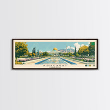 Load image into Gallery viewer, Ashgabat, Turkmenistan Panoramic Canvas Print, Ashgabat, Turkmenistan Painting, Turkmenistan Art, Ashgabat Travel Poster, Travel Art, Guest Room Painting
