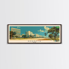 Load image into Gallery viewer, Brasilia, Brazil Panoramic Canvas Print, Brasilia, Brazil Painting, Brazil Art, Brasilia Travel Poster, Travel Art, Housewarming Gift