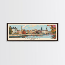 Carregar imagem no visualizador da galeria, Cambridge, England Panoramic Canvas Print, Cambridge, England Painting, England Art, Cambridge Travel Poster, Travel Art, Living Room Painting