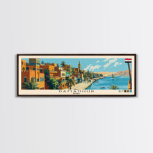 Load image into Gallery viewer, Damanhur, Egypt Panoramic Canvas Print, Damanhur, Egypt Painting, Egypt Art, Damanhur Travel Poster, Travel Art, Housewarming Gift