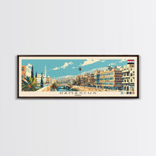Load image into Gallery viewer, Damascus, Syria Panoramic Canvas Print, Damascus, Syria Painting, Syria Art, Damascus Travel Poster, Travel Art, Guest Room Painting