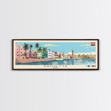 Load image into Gallery viewer, Damietta, Egypt Panoramic Canvas Print, Damietta, Egypt Painting, Egypt Art, Damietta Travel Poster, Travel Art, Guest Room Painting