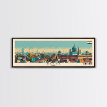Load image into Gallery viewer, Delhi, India Panoramic Canvas Print, Delhi, India Painting, India Art, Delhi Travel Poster, Travel Art, Guest Room Painting