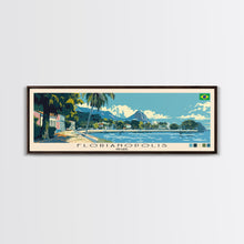 Carregar imagem no visualizador da galeria, Florianopolis, Brazil Panoramic Canvas Print, Florianopolis, Brazil Painting, Brazil Art, Florianopolis Travel Poster, Travel Art, Living Room Painting