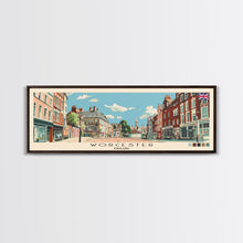 Load image into Gallery viewer, Worcester, England Panoramic Canvas Print, Worcester, England Painting, England Art, Worcester Travel Poster, Travel Art, Guest Room Painting