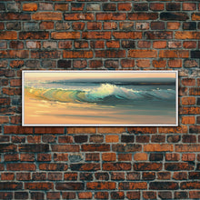 Load image into Gallery viewer, Panoramic Ocean Beach canvas prints Sea landscape Nautical photo Coastal canvas print Sea wave canvas Extra large wall art Ready to hang