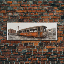Carregar imagem no visualizador da galeria, Abandoned Orange Train, Graffiti Art, Urban Art Print, Street Art, Wall Decor, Large Canvas Print, Panoramic, Wall Art, Canvas Print