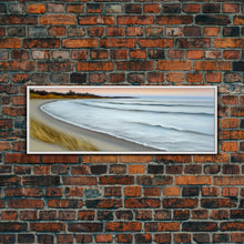 Carregar imagem no visualizador da galeria, Canvas Beach Wall Art, Seashore, Cove, Minimalist Beach Art, Pastel Beach Wall Art, Beach Scene Art, Panoramic, Wall Art, Canvas Print