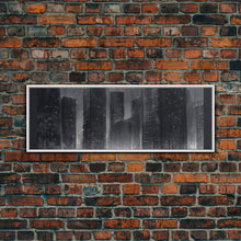 Carregar imagem no visualizador da galeria, Abstract Buildings Canvas Print, Urban Art, City Art, Cityscape, Skyline, Monochromatic, Wall Decor, Panoramic, Wall Art, Canvas Print