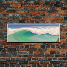 Carregar imagem no visualizador da galeria, Abstract Seascape Canvas Art Print, Sea Foam, Ocean, Nature, Waves, Beach House Art, Wall Decor, Panoramic, Wall Art, Canvas Print