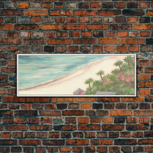 Load image into Gallery viewer, Beach Scene Art Canvas Print, Seashore, Seascape, Canvas Beach Wall Art, Tropical Beach, Waves Wall Art, Panoramic, Wall Art, Canvas Print
