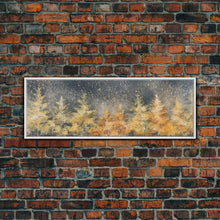 Carregar imagem no visualizador da galeria, Abstract Forest Art, Abstract Trees Canvas, Snow In The Forest, Winter Wall Decor, Large Canvas Print, Panoramic, Wall Art, Canvas Print